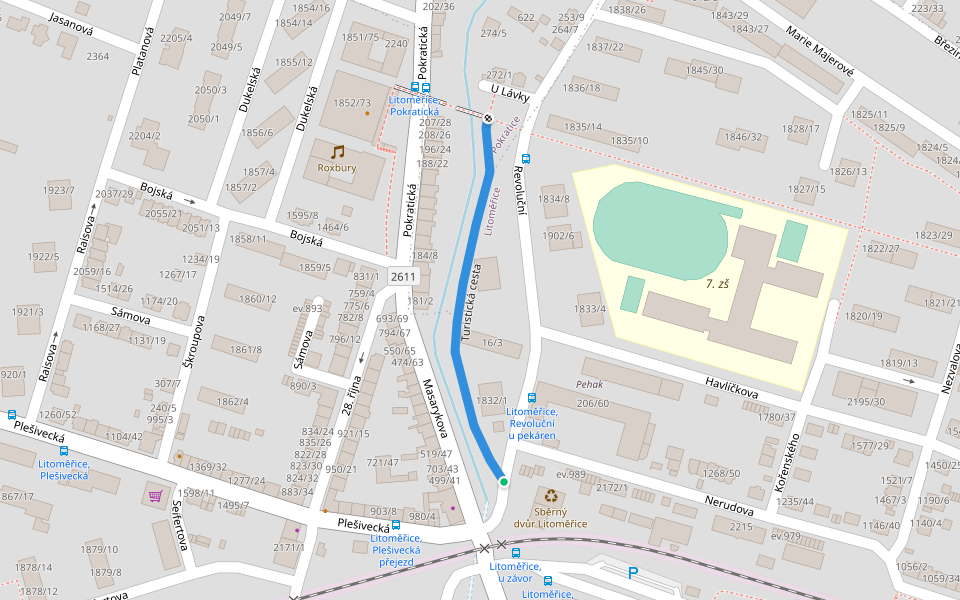 Turistická cesta walking route map in Litomerice