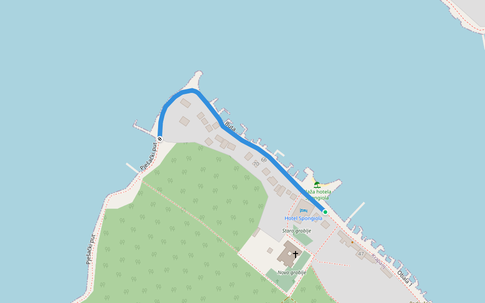 Buta walking route map in Krapanj