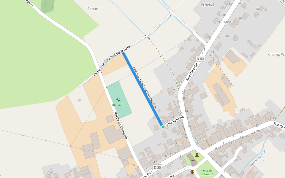 Chemin d'Exploitation Valtrina walking route map in Haraucourt