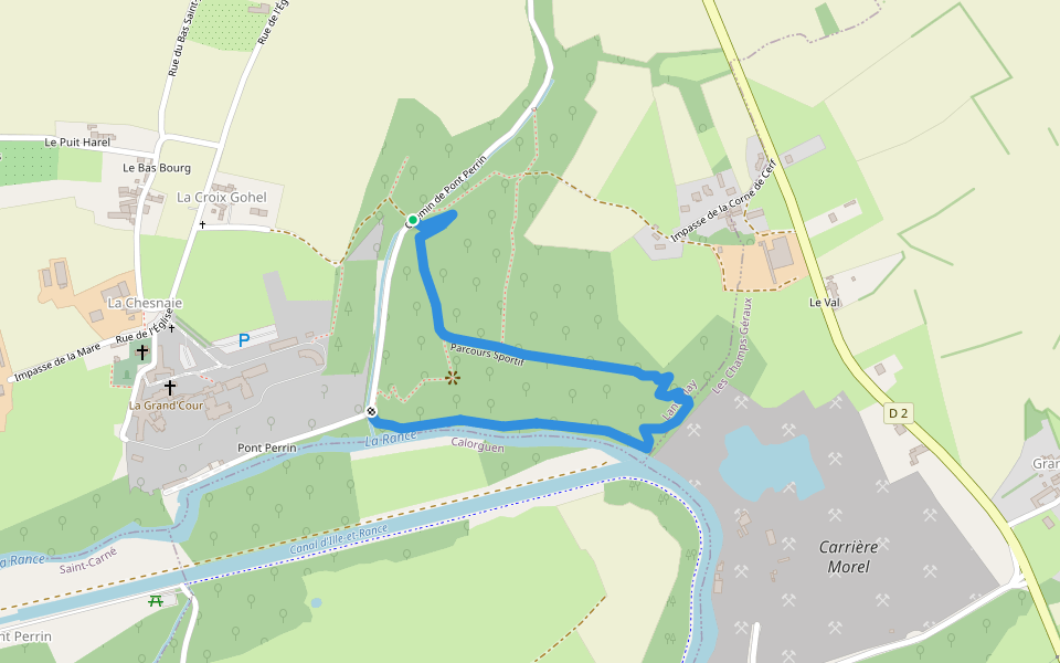 Parcours Sportif walking route map in Lanvallay