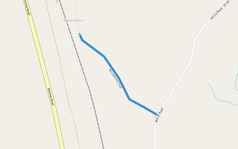 Bizz Johnson Trail walking route map in Robbers Creek