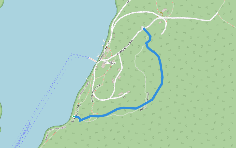 Windigo Nature Trail walking route map in Windigo