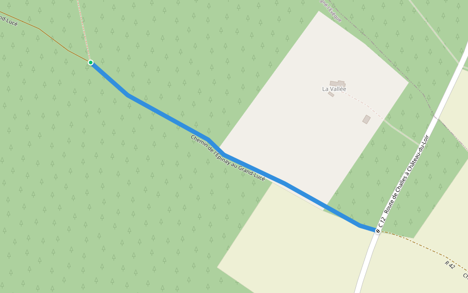 Chemin de l'Épinay au Grand-Lucé walking route map in Parigné-l'Évêque