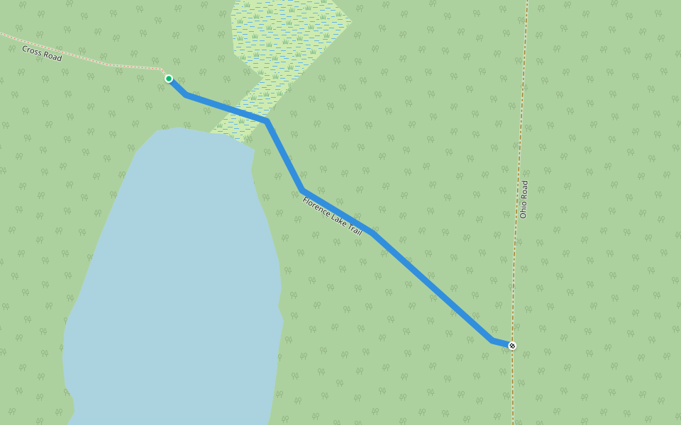 Florence Lake Trail walking route map in Leland