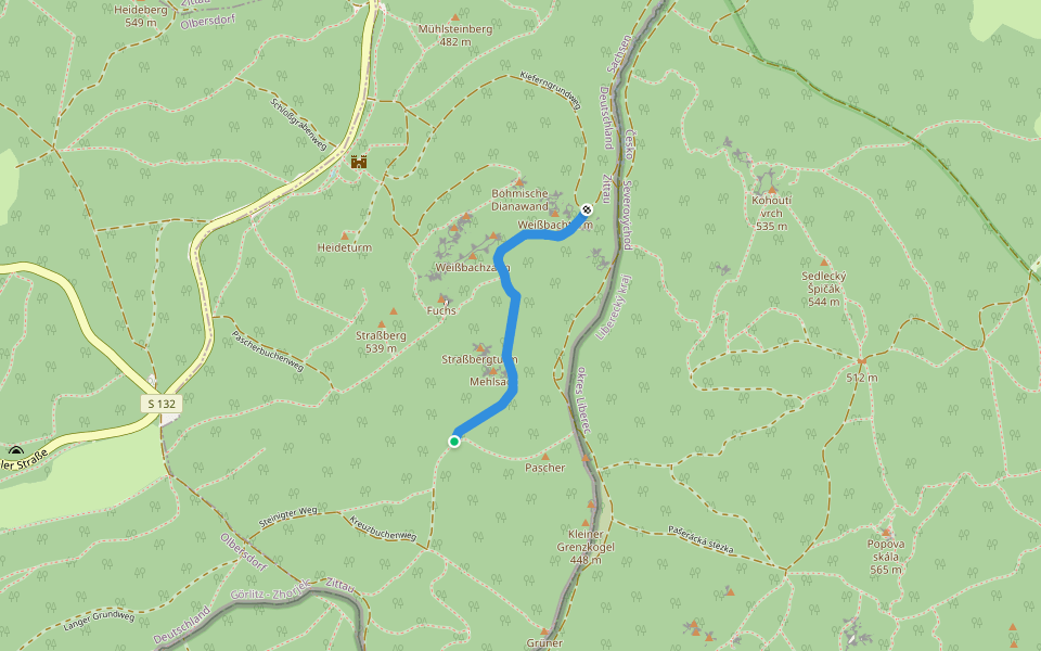 Rücker-Weg walking route map in Zittau