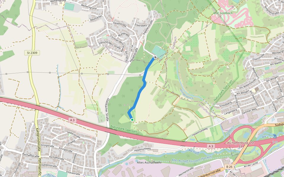 Pfaffenbergflitzer-Trail walking route map in Aschaffenburg