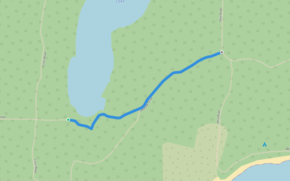 Lakeside Drive walking route map in Leland