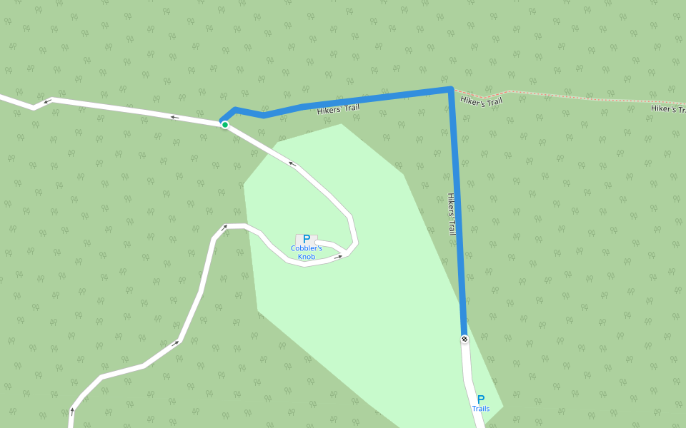 Hikers' Trail walking route map in Tipton