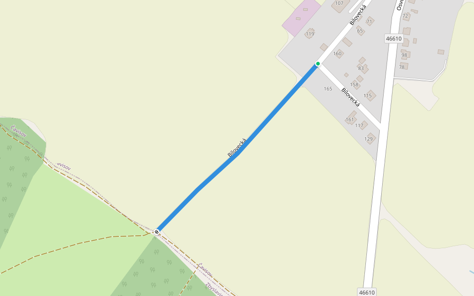 Bílovecká walking route map in Čavisov