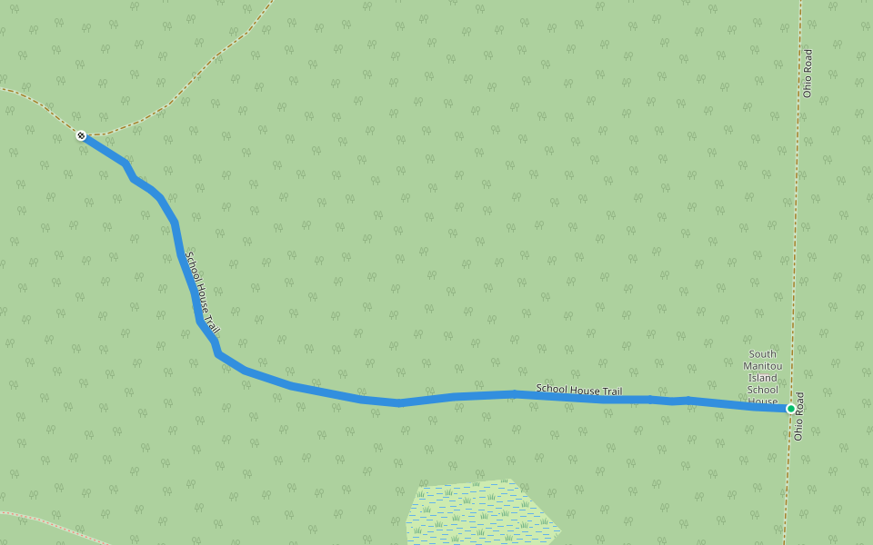 School House Trail walking route map in Leland