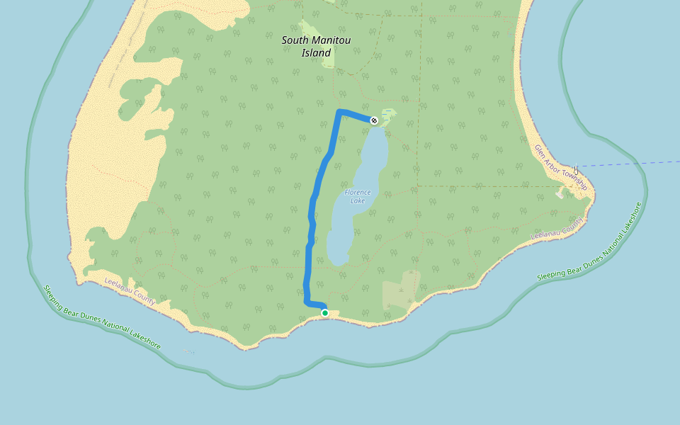 Cross Road walking route map in Leland