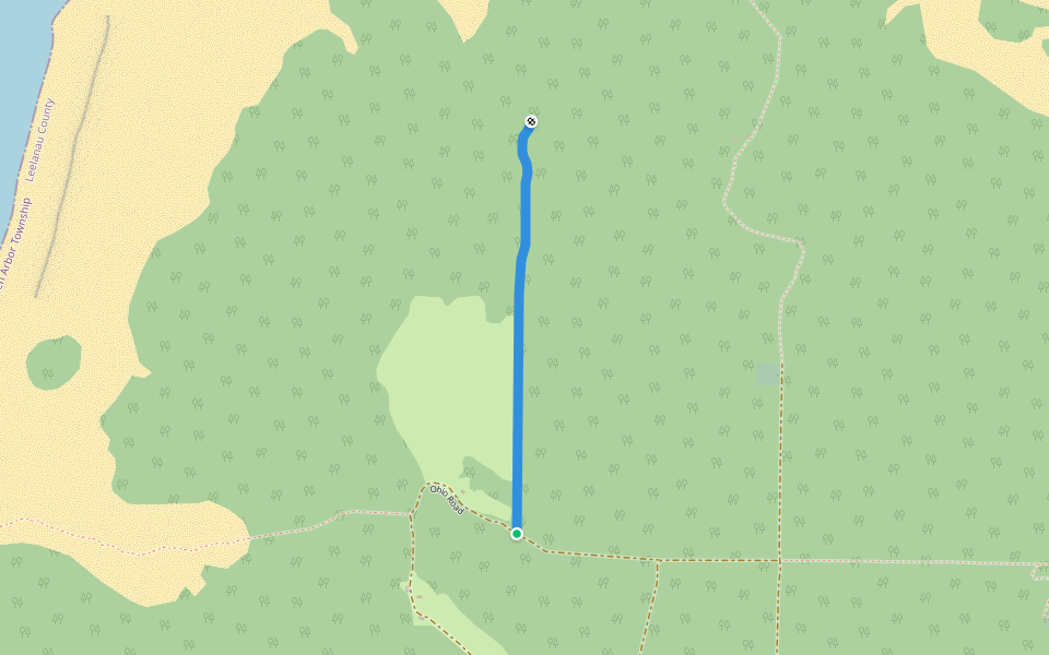 Hass Cabin Trail walking route map in Leland