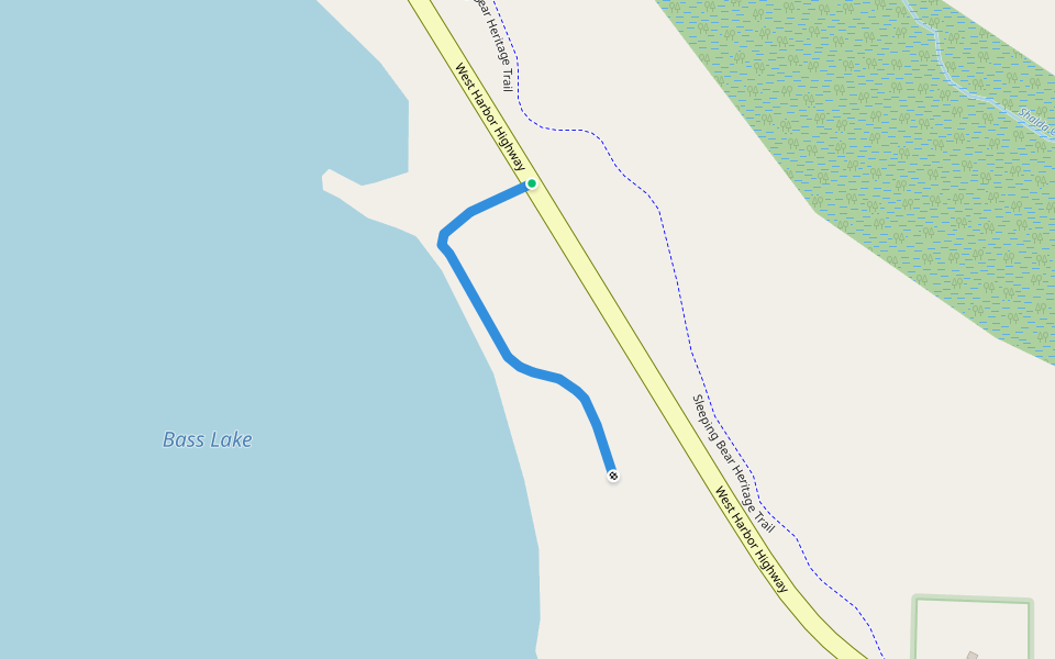 Bass Lake Drive walking route map in Maple City