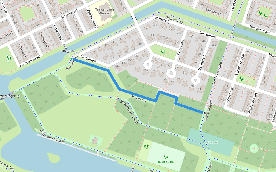 De Specerij walking route map in Almere