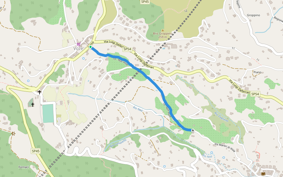 10 - Noli Voze walking route map in Voze