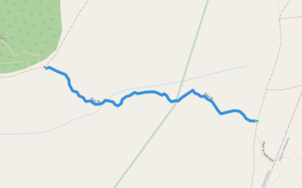 Part B walking route map in Aspropyrgos