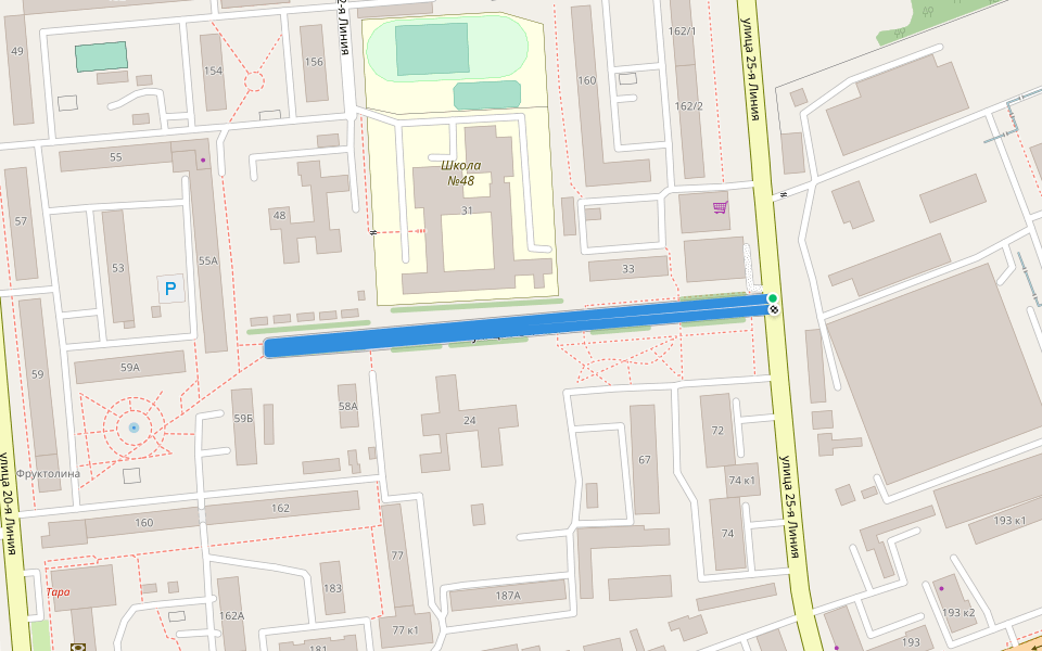 улица Иванишко walking route map in Omsk