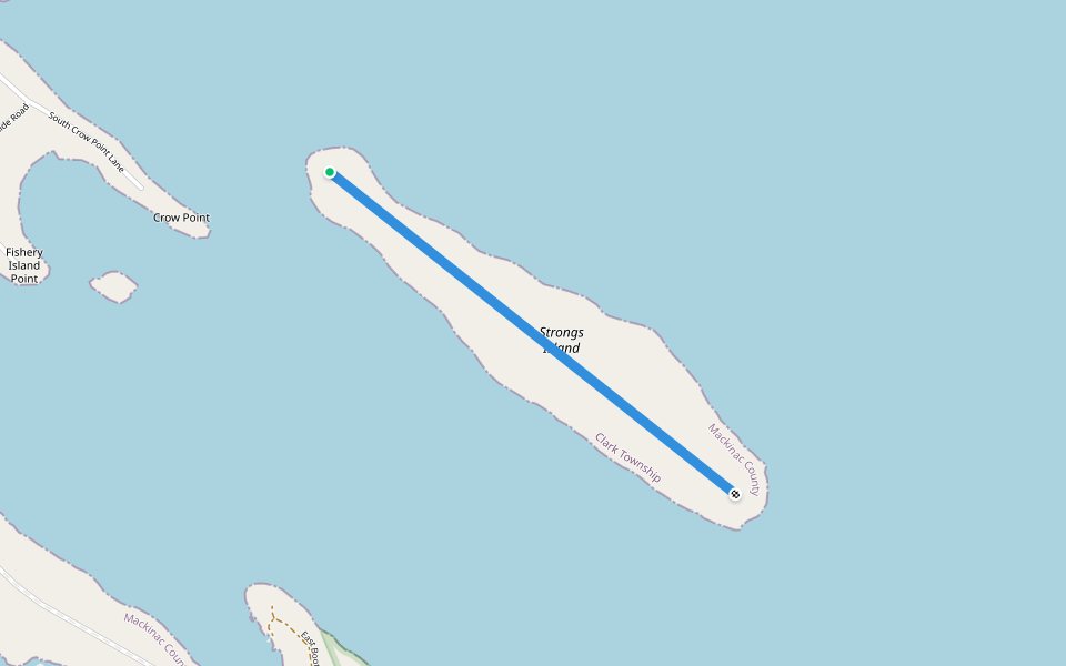South Strongs Island walking route map in Cedarville