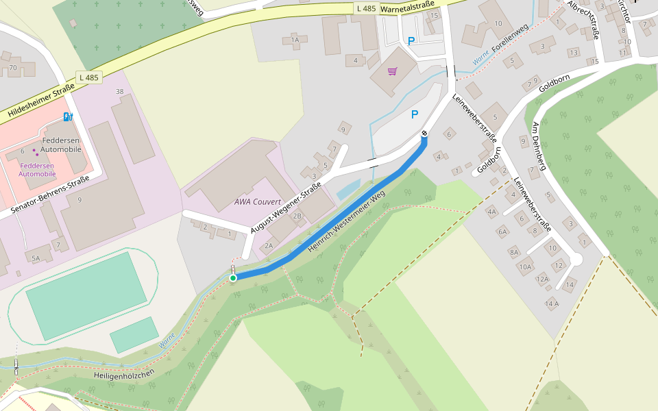 Heinrich-Westermeier-Weg walking route map in Alfeld (Leine)