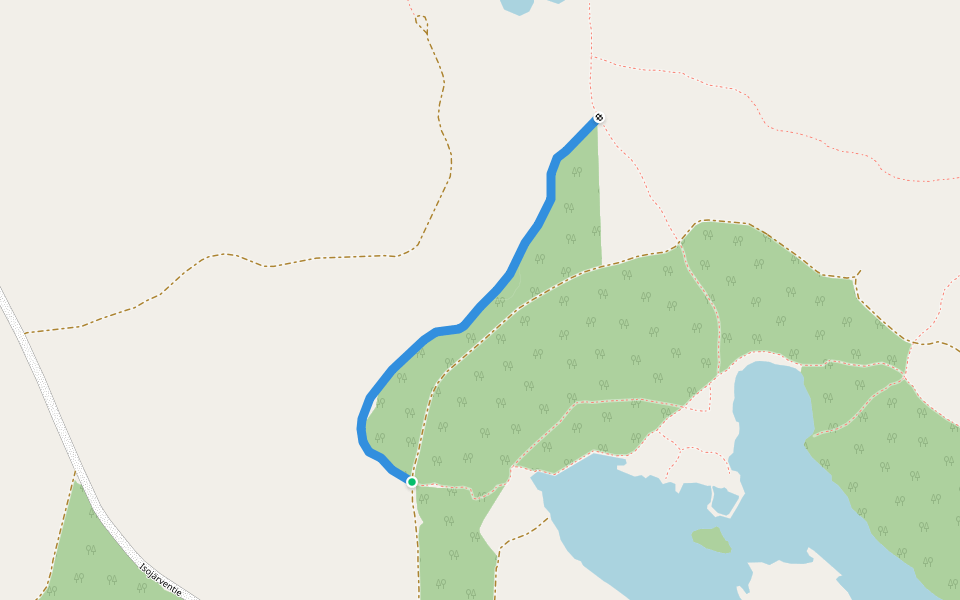 Ahvenlammen luontopolku walking route map in Oulainen