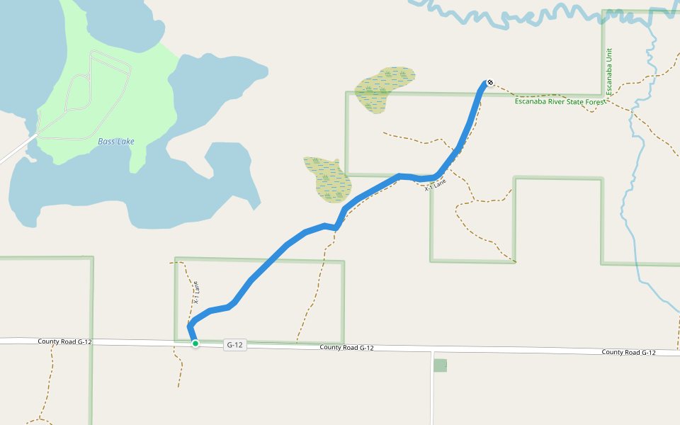 X-1 Lane walking route map in Stephenson