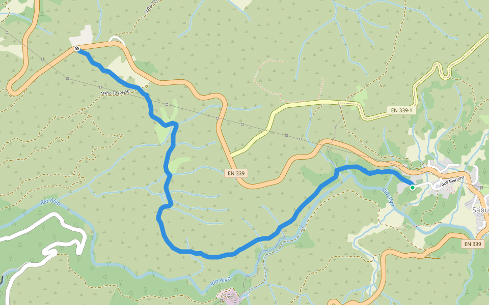 Trilho T12 (PNSE) walking route map in Sabugueiro