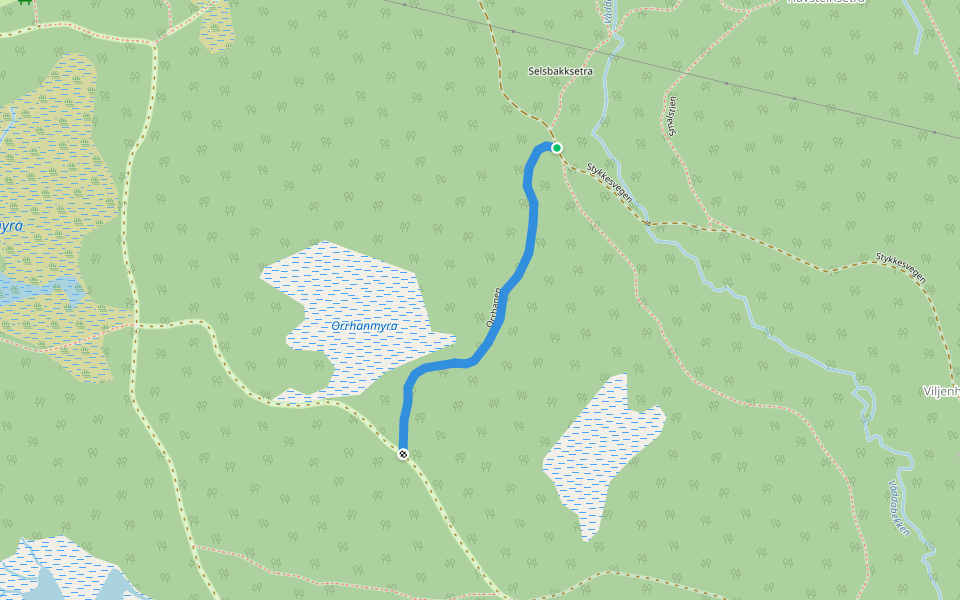Orrhanen walking route map in Lian