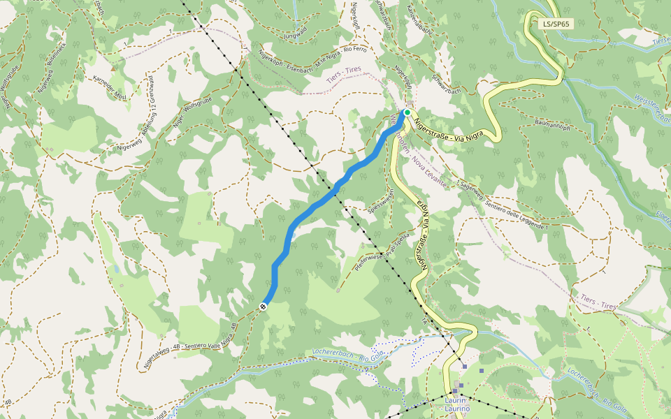 Nigertalweg - 4B - Sentiero Valle Nigra - 4B walking route map in Tires