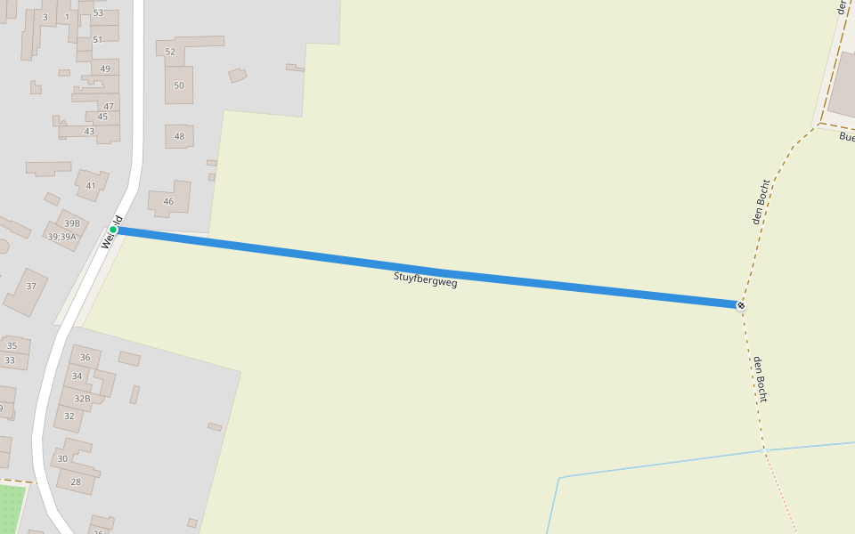 Stuyfbergweg walking route map in Buggenhout