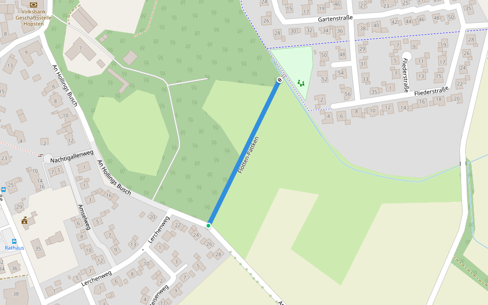 Flötten-Pättken walking route map in Hopsten
