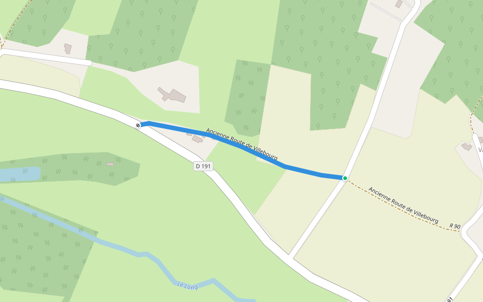 Ancienne Route de Villebourg walking route map in Dissay-Sous-Courcillon