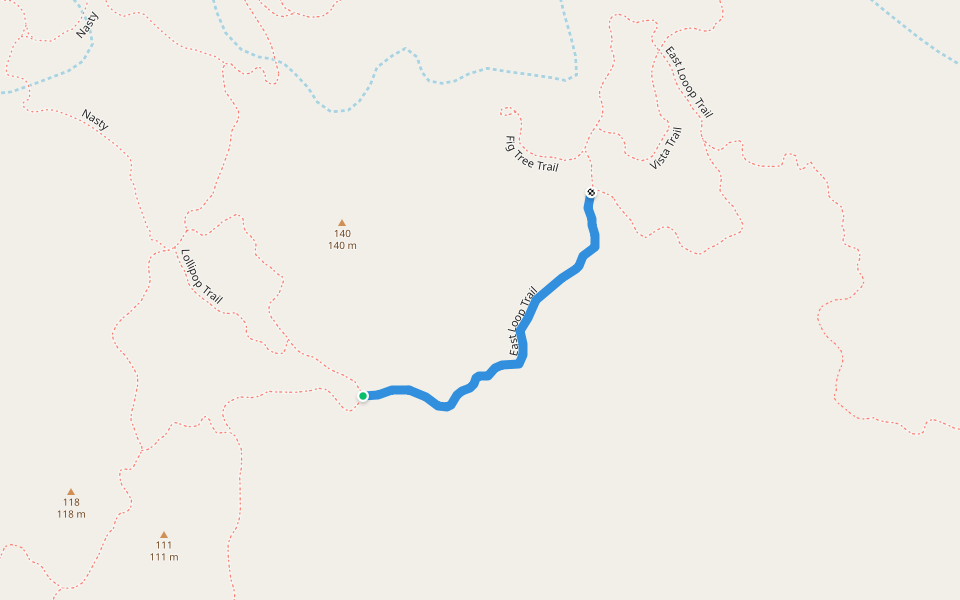 East Loop Trail walking route map in Cabo Pulmo