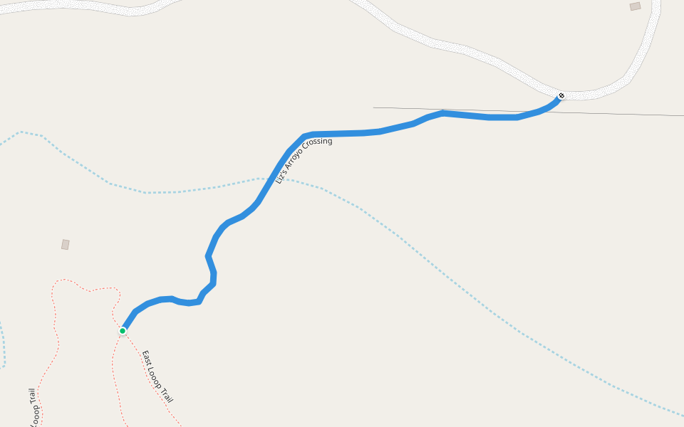 Liz's Arroyo Crossing walking route map in Cabo Pulmo