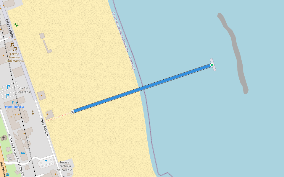 Pasarela Mamaia walking route map in Cuiugiuc