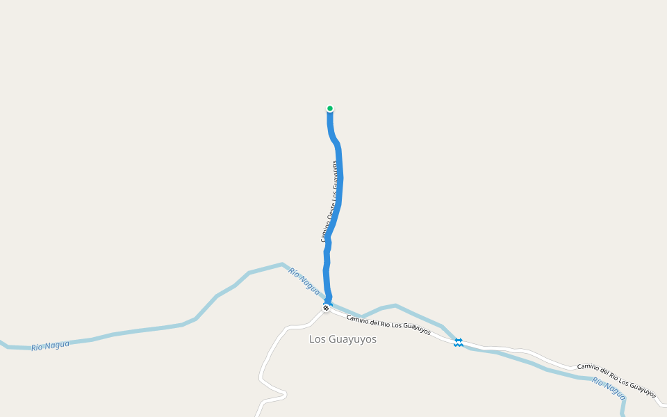 Camino Oeste Los Guayuyos walking route map in San Francisco de Macorís