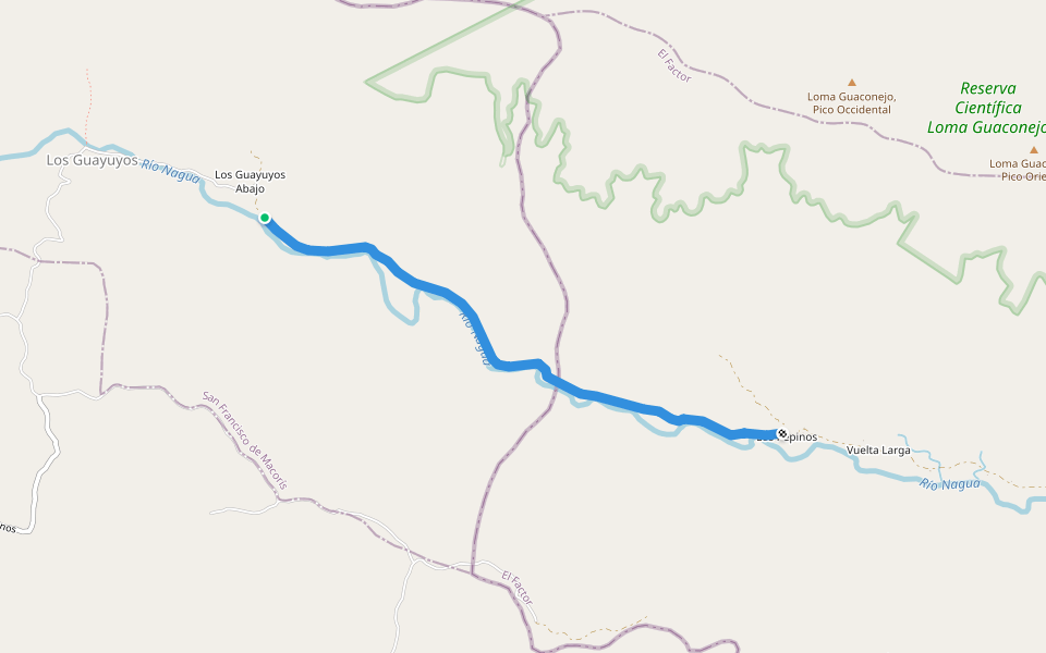 Camino del Rio walking route map in San Francisco de Macorís