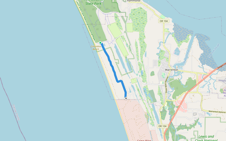 DeLaura Dune Trail walking route map in Warrenton