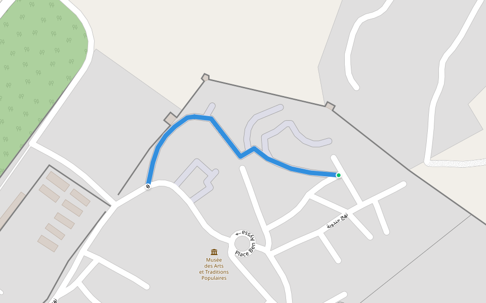 Rue des Arcades walking route map in El Kef