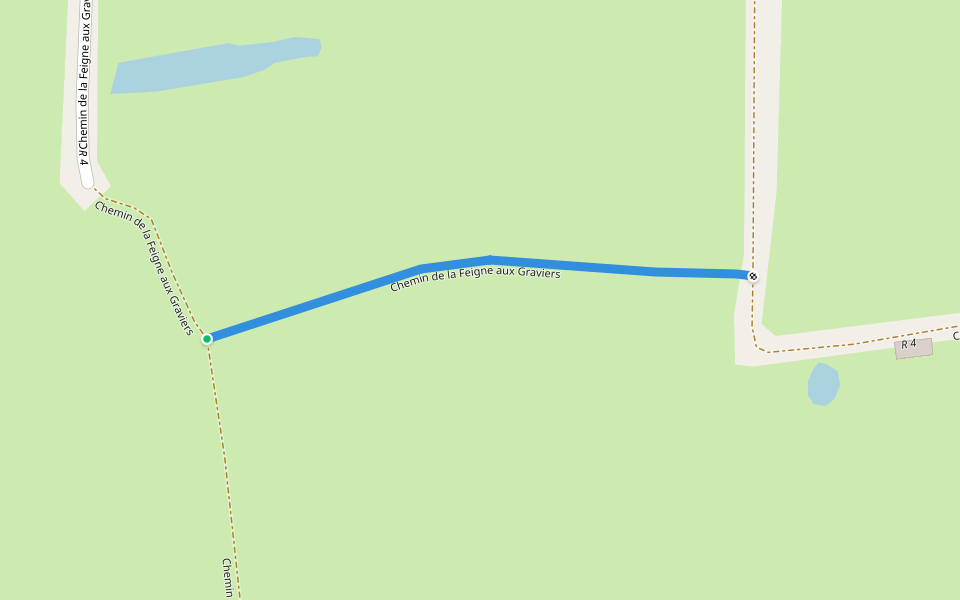 Chemin de la Feigne aux Graviers walking route map in Montval-sur-Loir