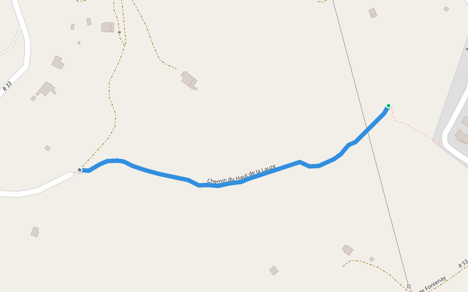 Chemin du Haut de la Lauze walking route map in Clermont-l'Hérault