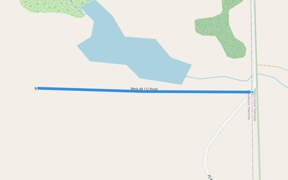 West 48 1/2 Road walking route map in Cadillac