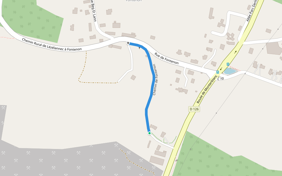 Chemin de Fontenon walking route map in Saint-Avé