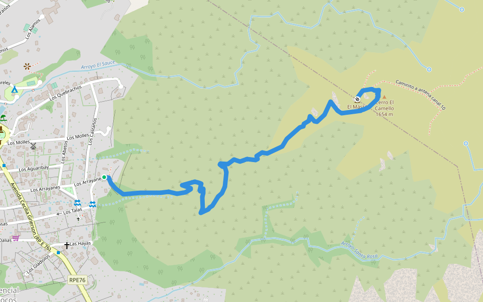 Camino De Ascenso Al Mastil walking route map in Los Cocos