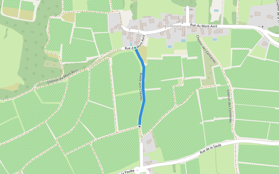 Riotte aux Chèvres walking route map in Saint-Désert