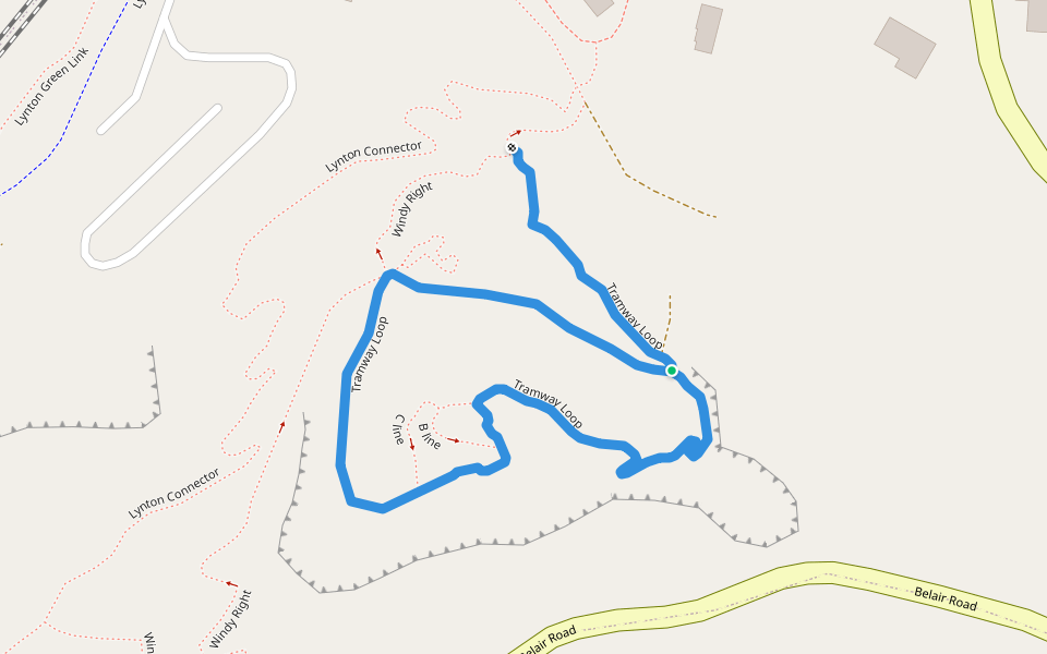 Tramway Loop walking route map in Lynton