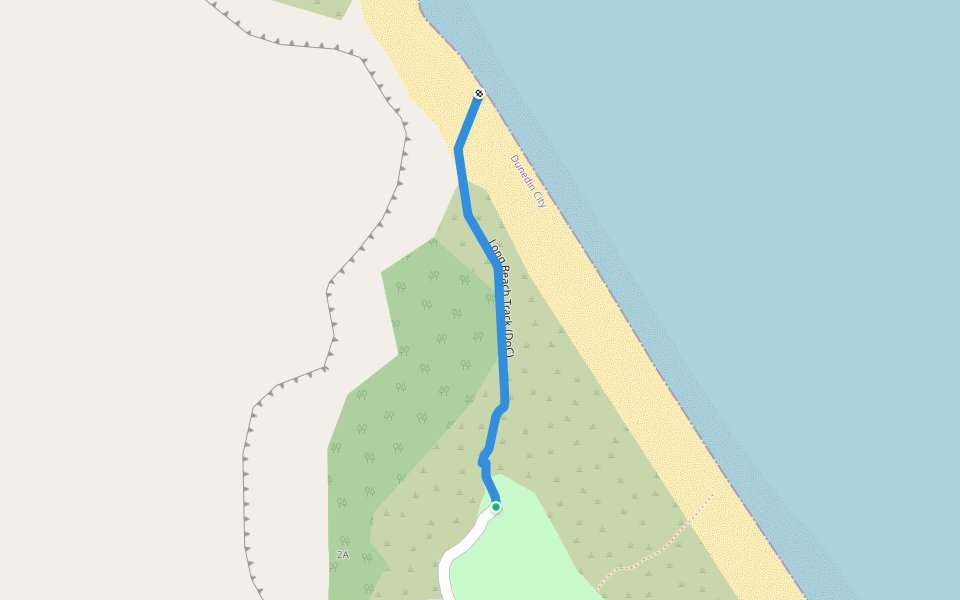 Long Beach Track (DoC) walking route map in Long Beach