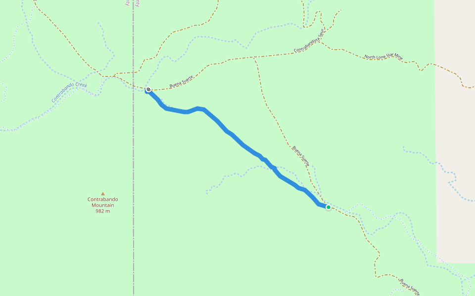 Camino Viejo walking route map in Terlingua