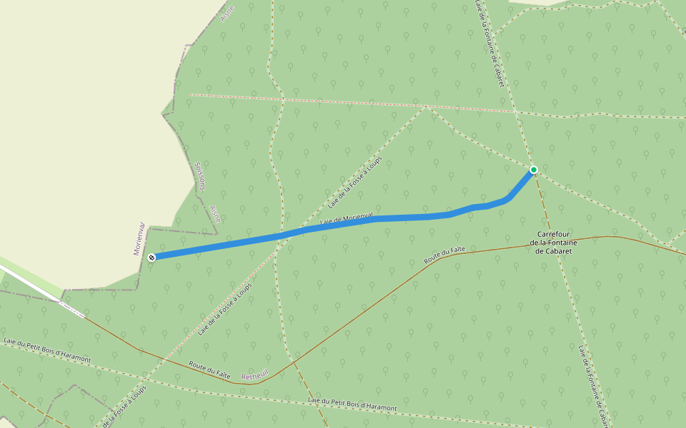 Laie de Morienval walking route map in Retheuil