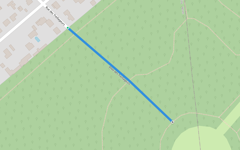 Allée des Treillageurs walking route map in Yerres