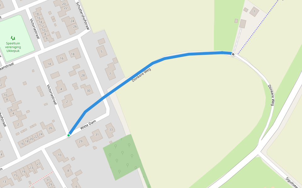 Donkere Weg walking route map in Kwadendamme